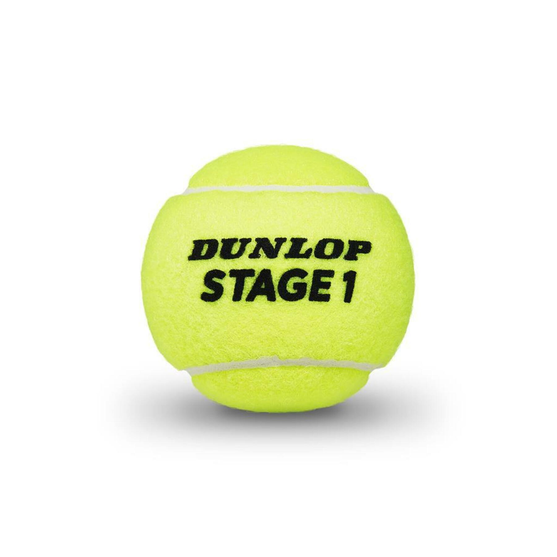 Juego de 3 pelotas de tenis Dunlop stage 1