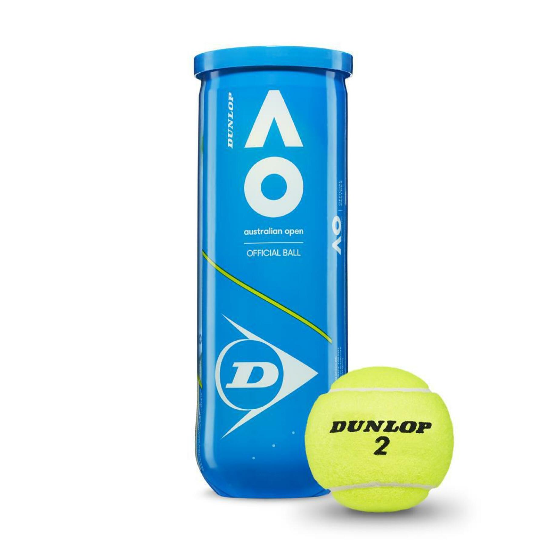Juego de 3 pelotas de tenis Dunlop australian open