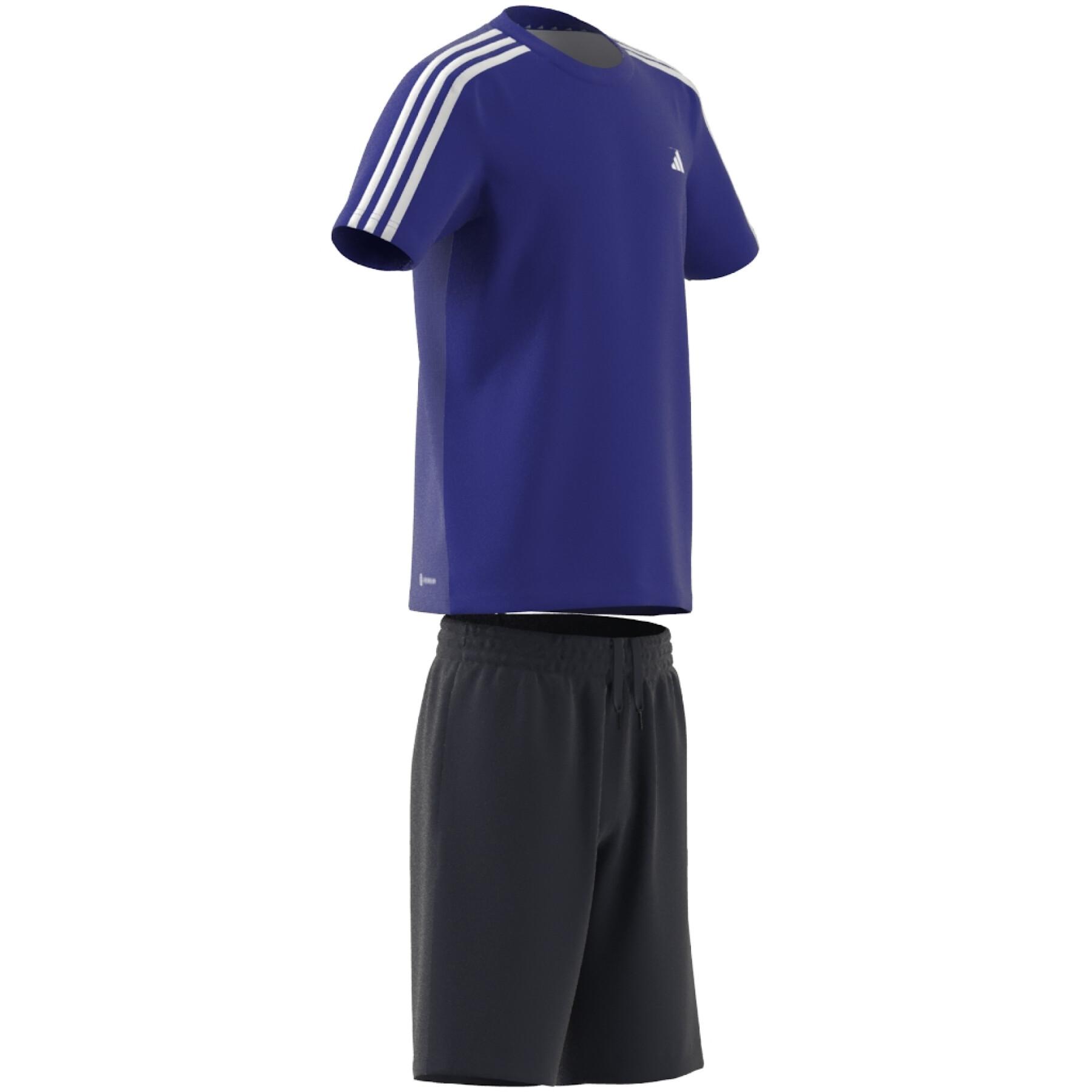Conjunto de maillot y pantalón corto para niños adidas 3-Stripes Essentials Aeroready