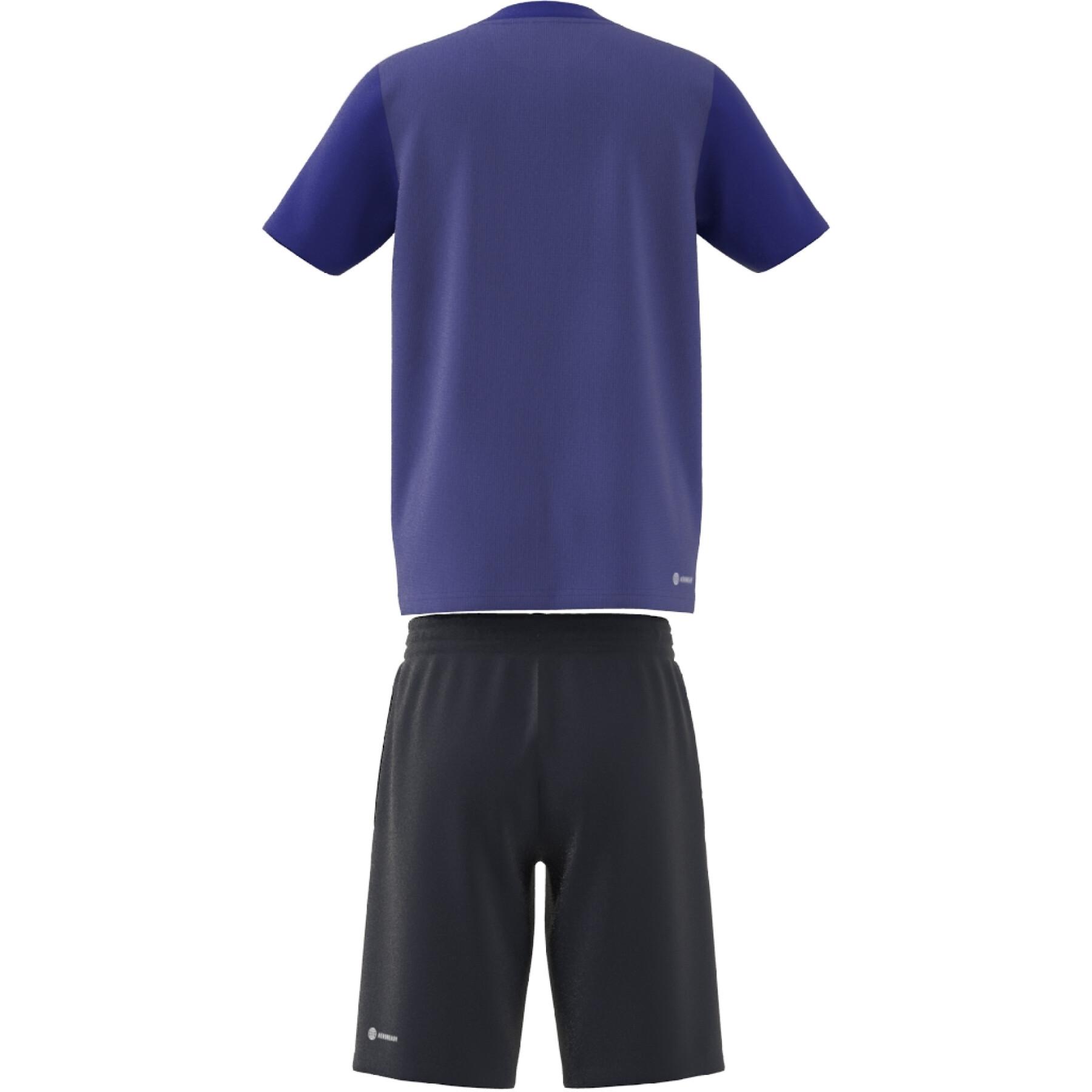 Conjunto de maillot y pantalón corto para niños adidas 3-Stripes Essentials Aeroready