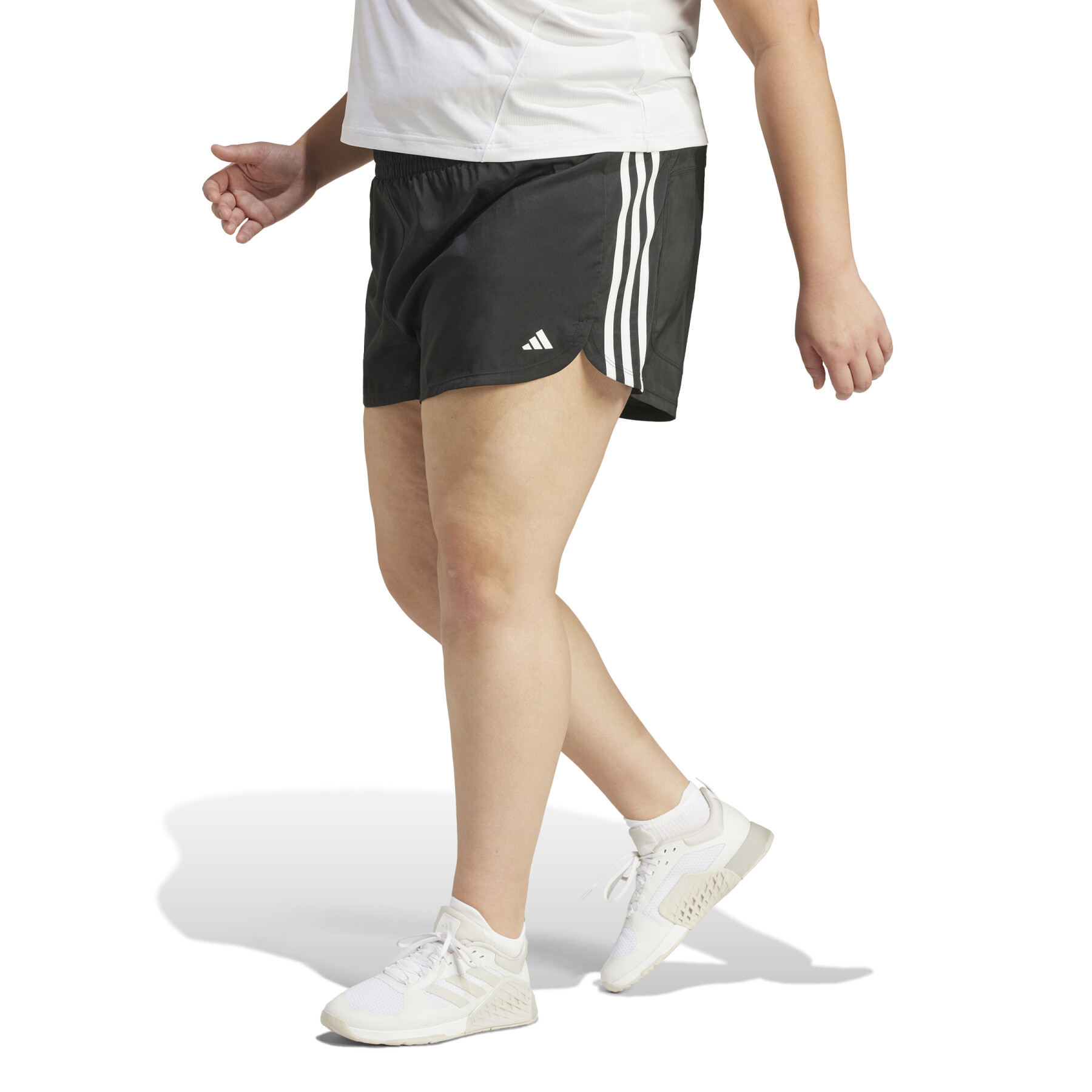 Pantalones cortos de entrenamiento de cintura alta para mujer adidas Pacer Pacer 3 Stripes Woven (GT)