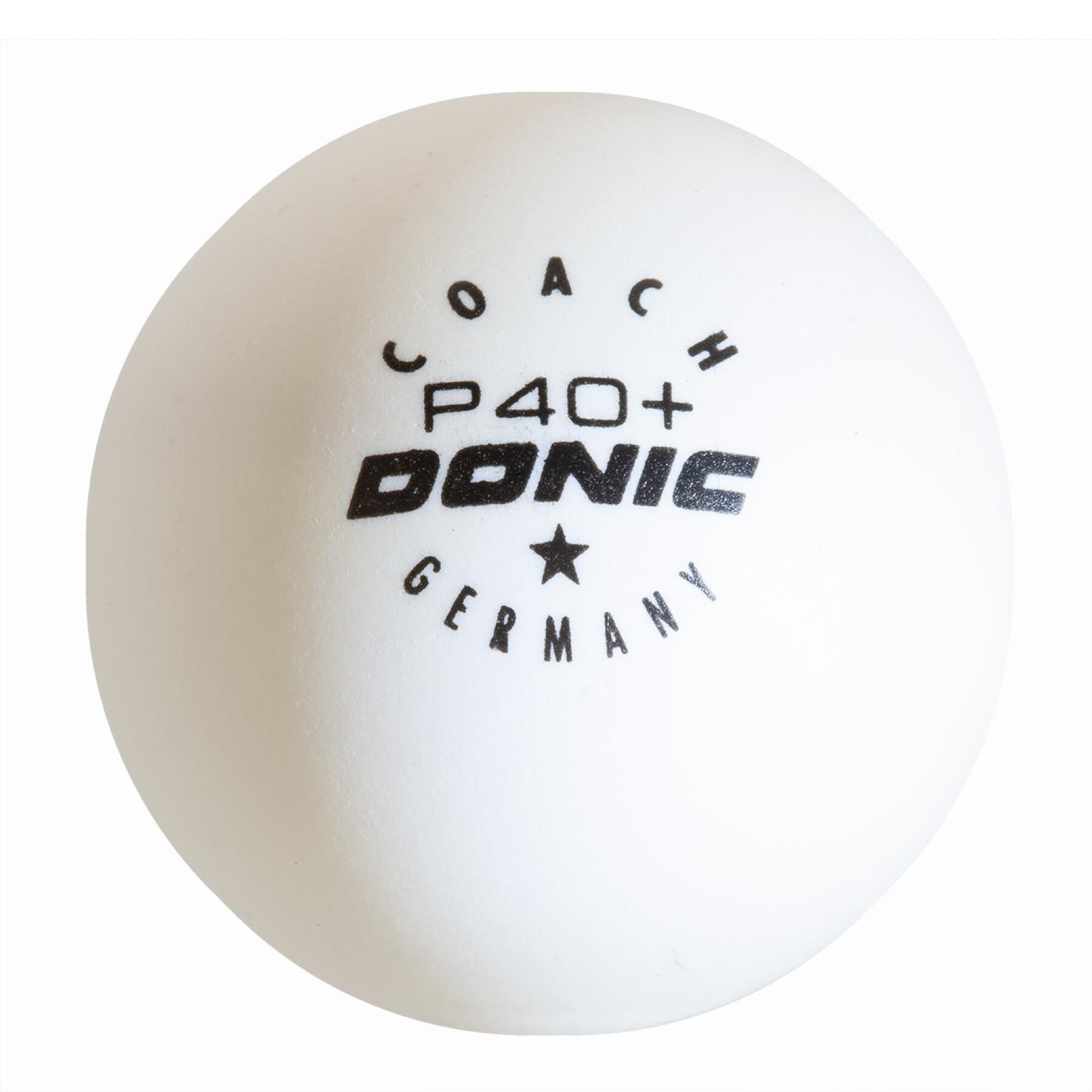 Juego de 120 pelotas de tenis de mesa Donic Coach P40+* (40 mm)