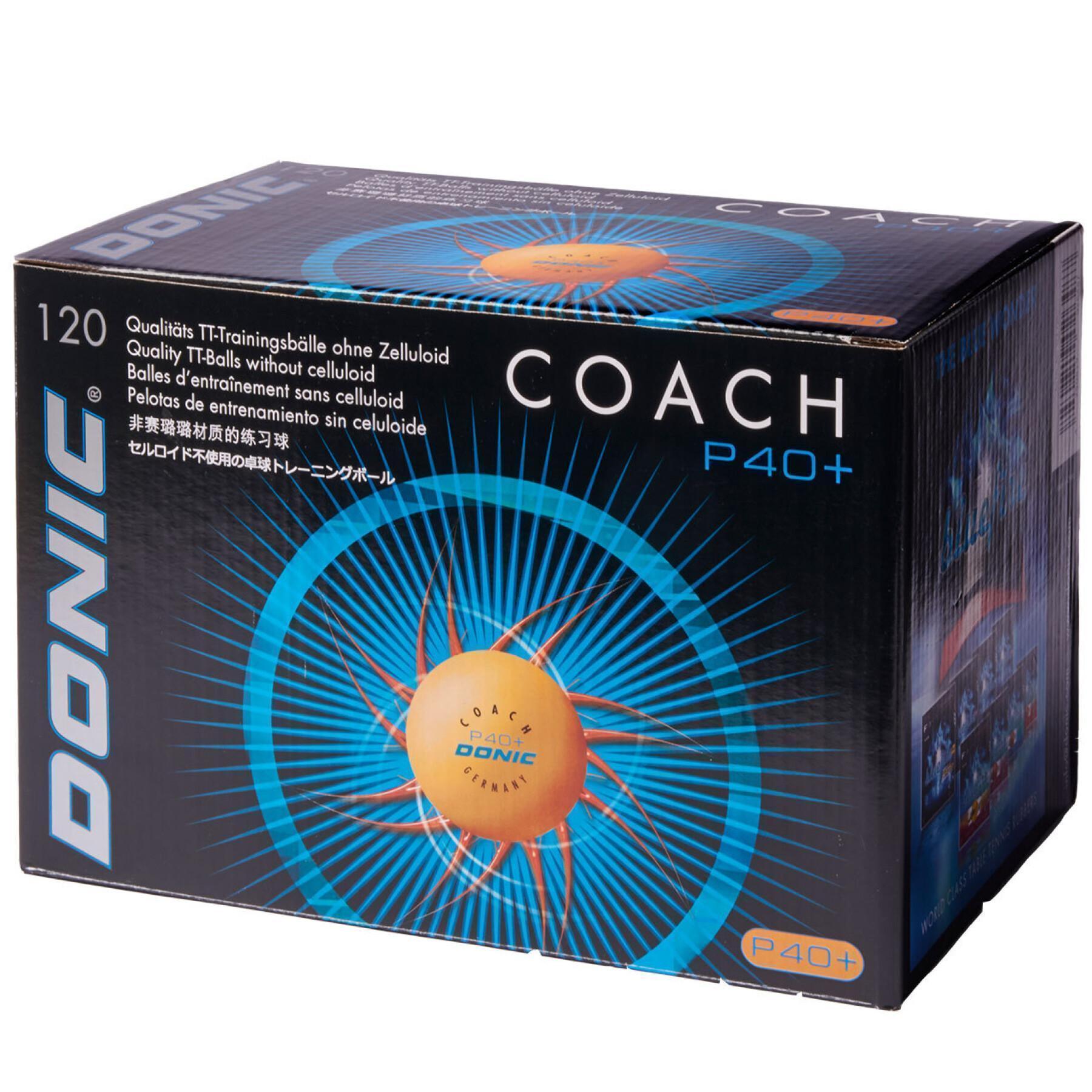 Paquete de 120 pelotas de tenis de mesa Donic Coach P40+** (40 mm)