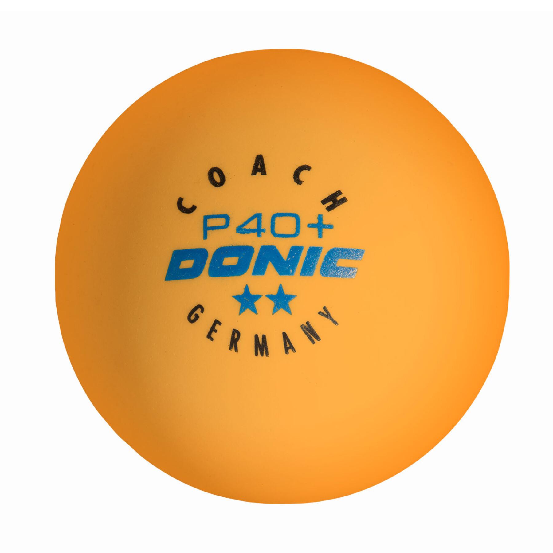 Cubo de 120 pelotas de tenis de mesa Donic Coach P40+**(40 mm)