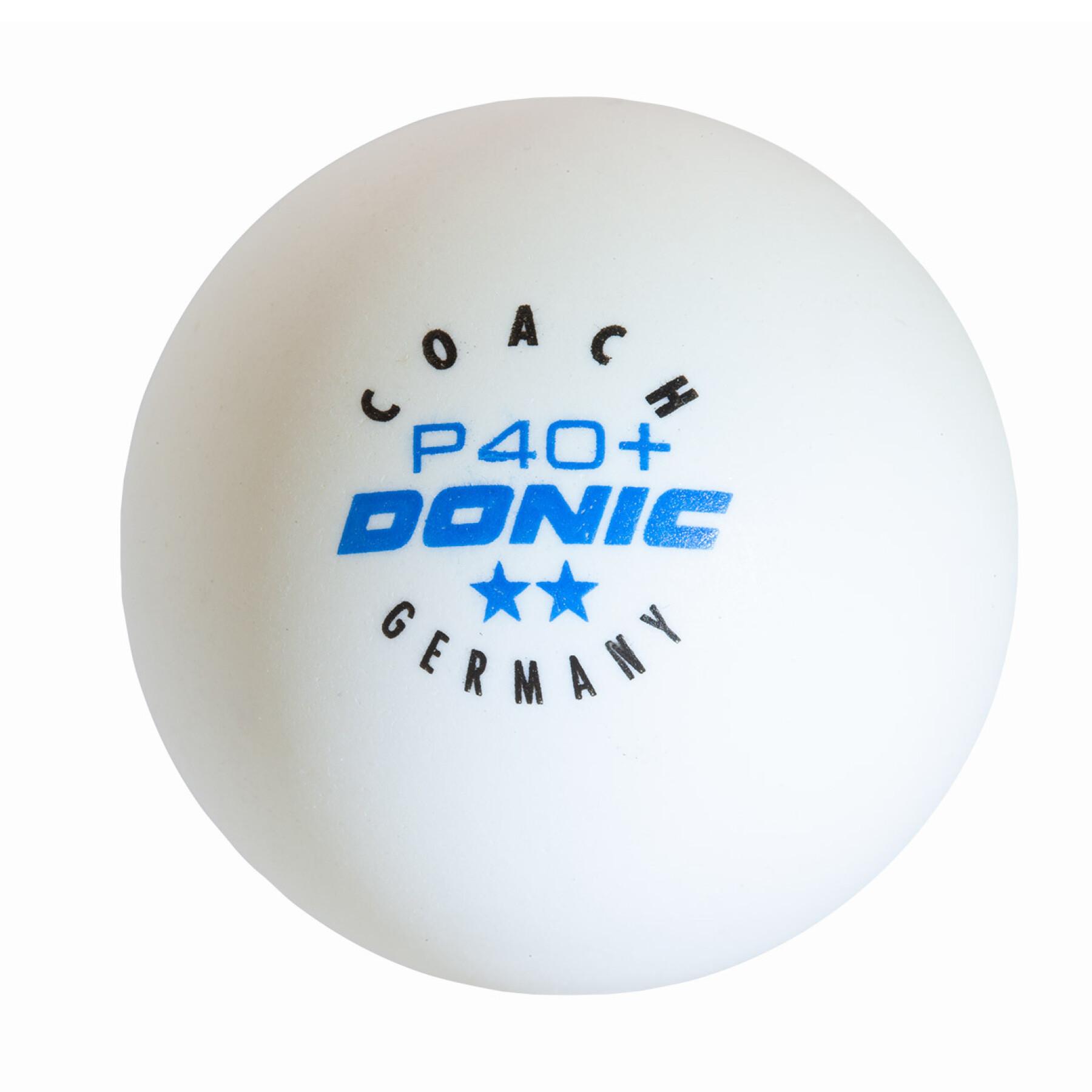 Juego de 6 pelotas de tenis de mesa Donic Coach P40+** (40 mm)