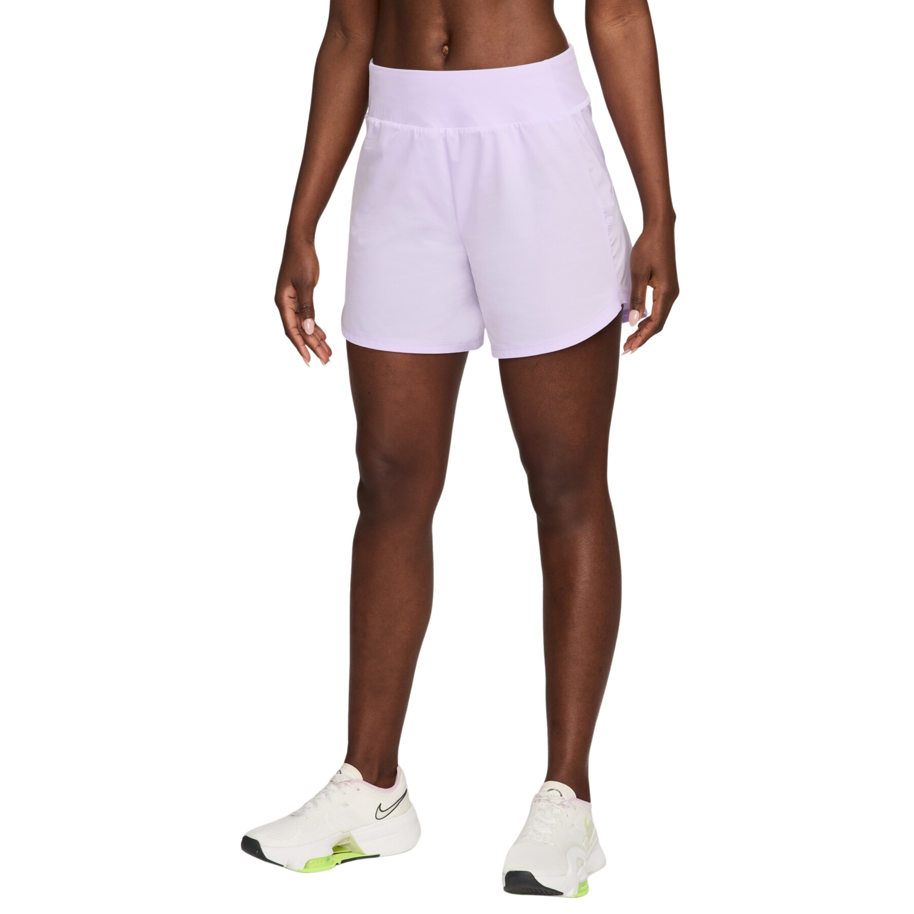 Pantalón corto femenino de tiro medio con calzoncillo integrado Nike Bliss Dri-FIT