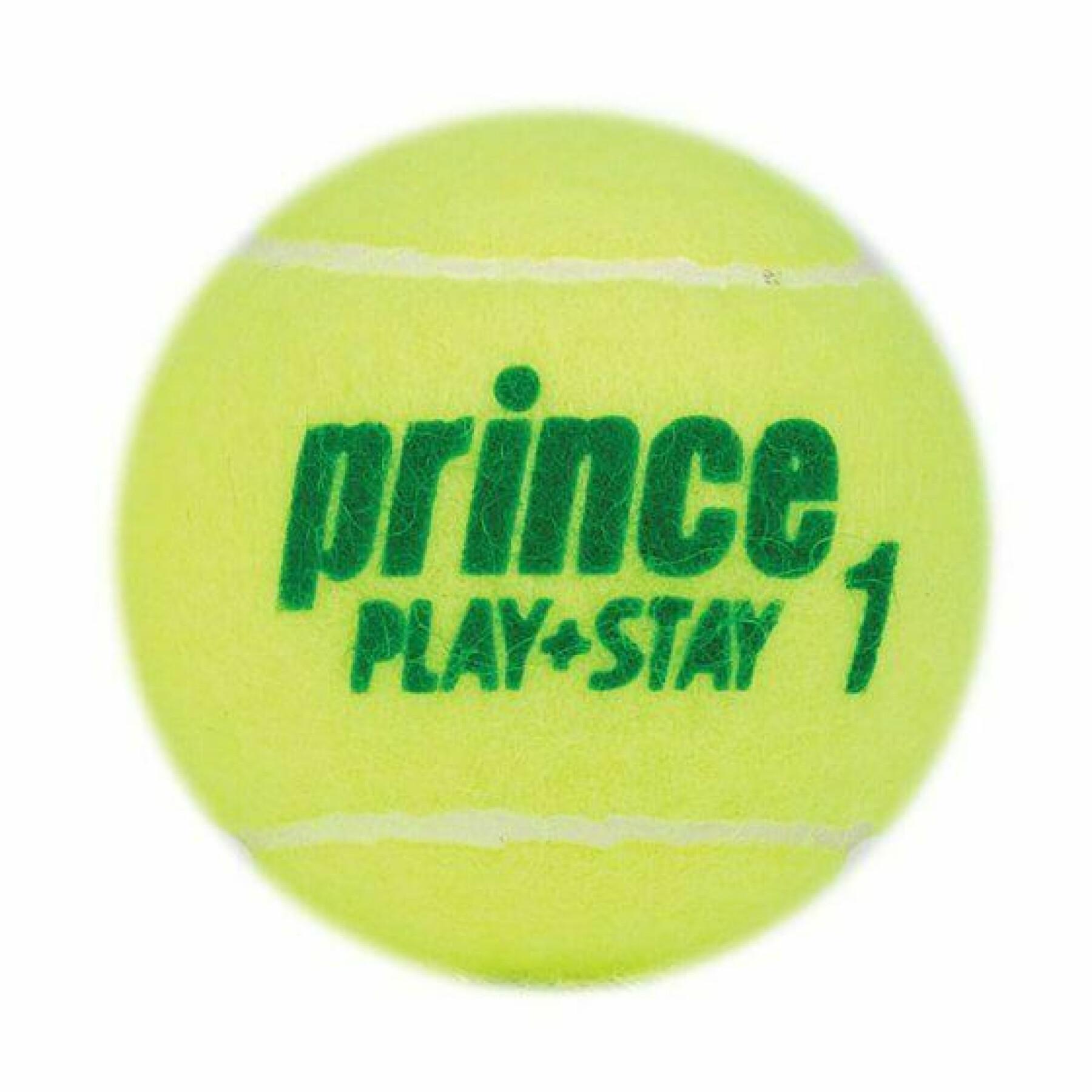 Tubo de 3 pelotas de tenis Prince Play & Stay - stage 1