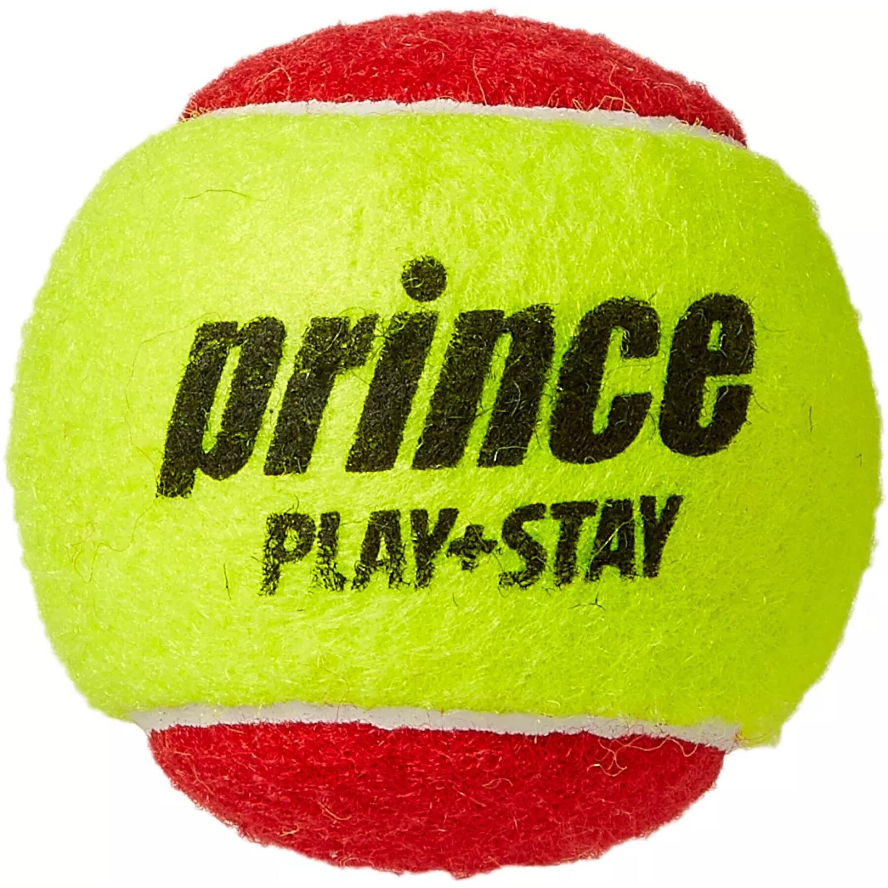 Juego de 3 pelotas de tenis Prince Play & Stay – stage 3 (felt)