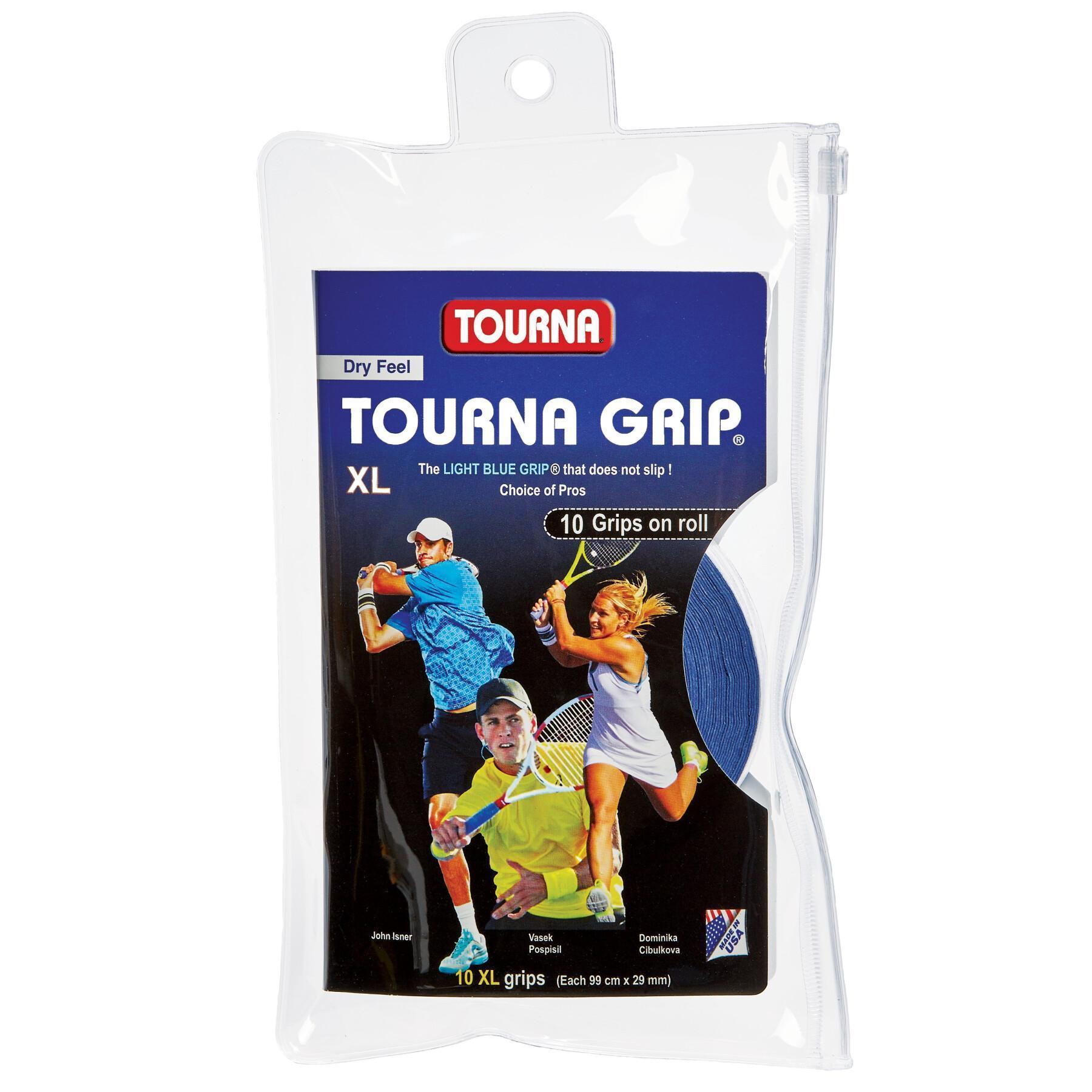Blister de 10 almohadillas de tenis Tourna Grip 10XL