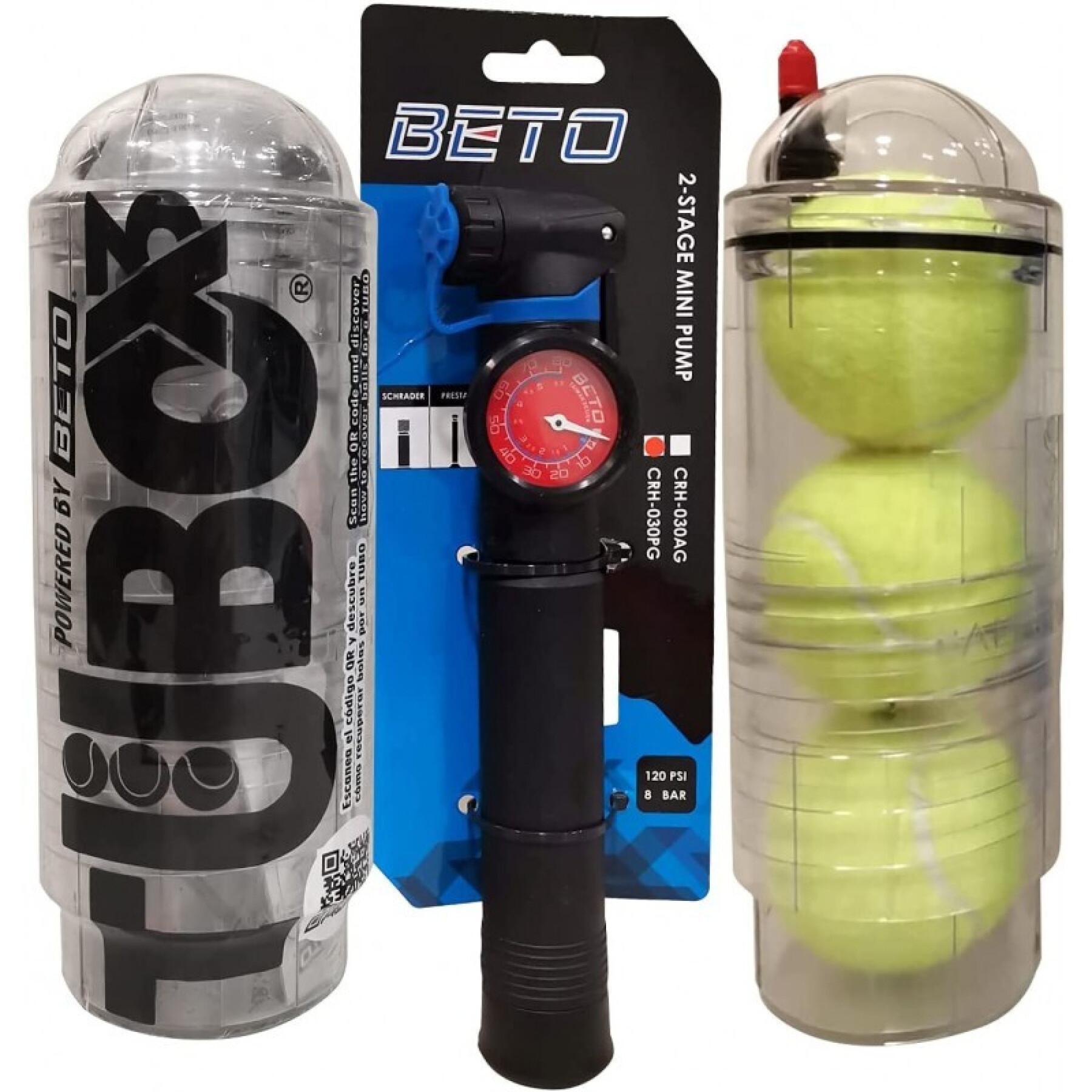 Presurizador para pelotas de tenis y pádel + bomba con manómetro TuboPlus Head - X4