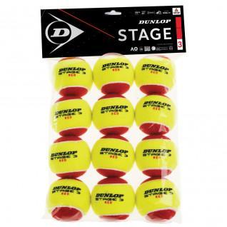 Juego de 12 pelotas de tenis Dunlop stage 3