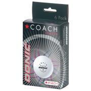 Juego de 6 pelotas de tenis de mesa Donic Coach P40+* (40 mm)